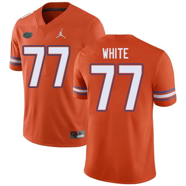 Men's NCAA Florida Gators Ethan White #77 Stitched Authentic Jordan Brand Orange College Football Jersey BWC7865VL